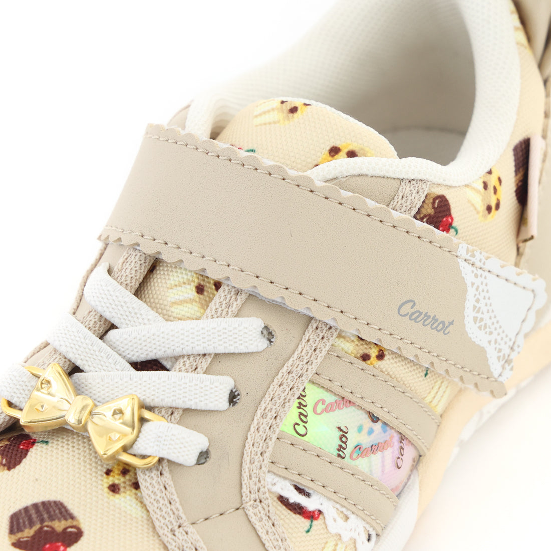 ムーンスター MoonStar キッズ スニーカー キャロット CR C2387 キナリノコ マジックテープ ベルクロ 子供靴 女の子 かわいい （ベージュ） ベージュ