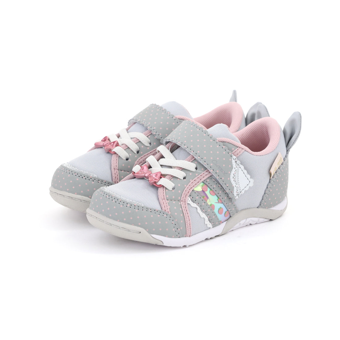 ムーンスター MoonStar キッズ スニーカー キャロット CR C2387 キナリノコ マジックテープ ベルクロ 子供靴 女の子 かわいい （グレー） グレー