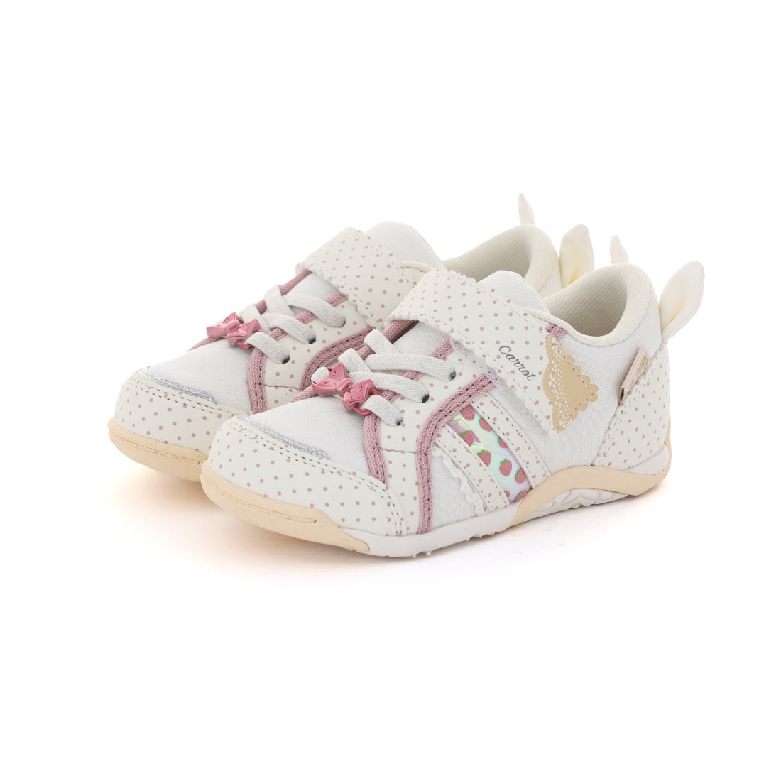 ムーンスター MoonStar キッズ スニーカー キャロット CR C2387 キナリノコ マジックテープ ベルクロ 子供靴 女の子 かわいい （アイボリー） アイボリー