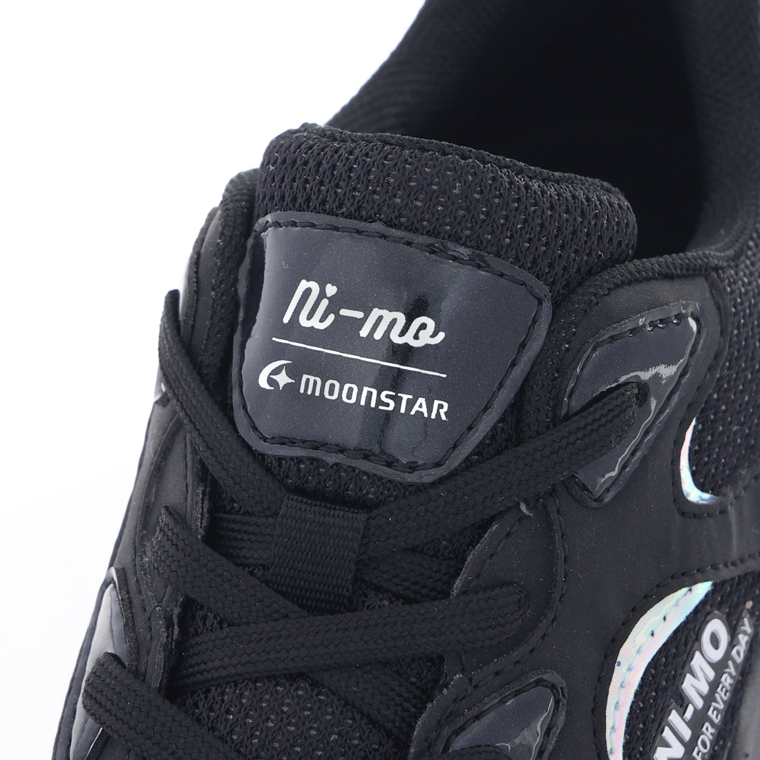 ムーンスター MoonStar キッズ ジュニア スニーカー ni-mo NMJ135 防水 レインシューズ 軽量 女の子 子供靴 厚底 かわいい （ブラック） ブラック