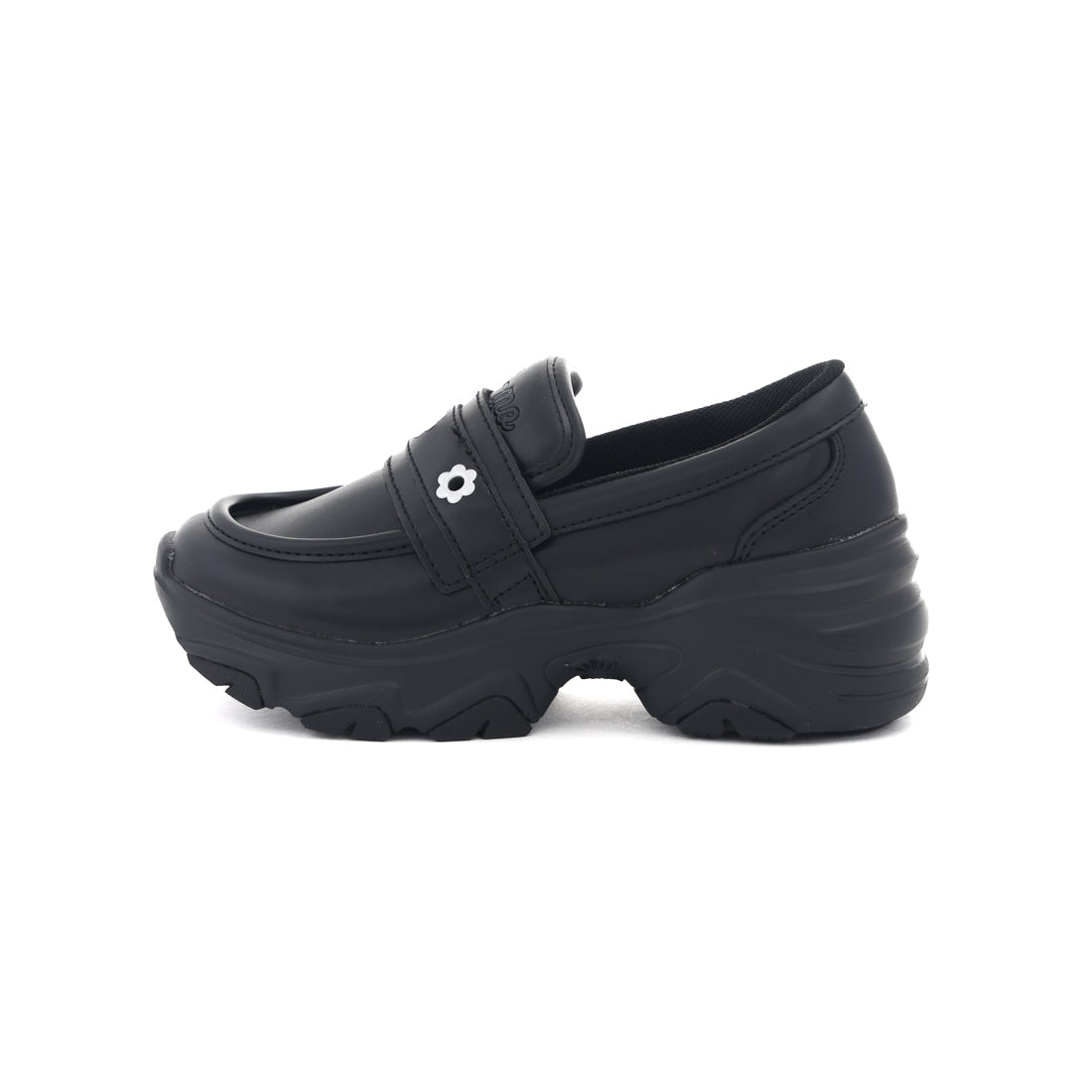 ムーンスター MoonStar キッズ ジュニア ローファー ni-mo NMJ140 厚底 チャンキーローファー 女の子 子供靴 スタイルアップ （ブラック） ブラック