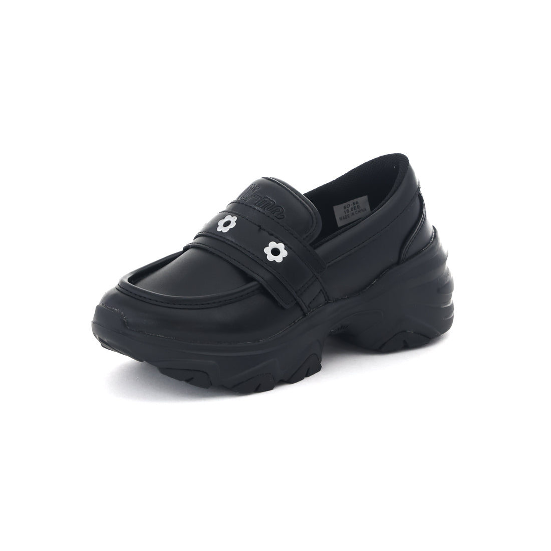 ムーンスター MoonStar キッズ ジュニア ローファー ni-mo NMJ140 厚底 チャンキーローファー 女の子 子供靴 スタイルアップ （ブラック） ブラック