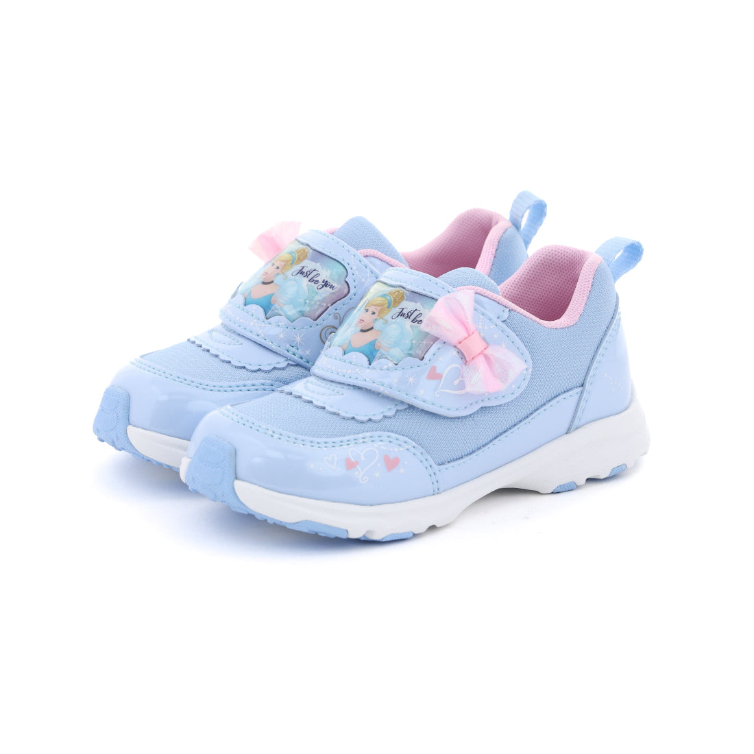 ムーンスター MoonStar キッズ ジュニア スニーカー ディズニー  DNC1363 女の子 子供靴  プリンセス リボン マジックテープ （サックス） サックス