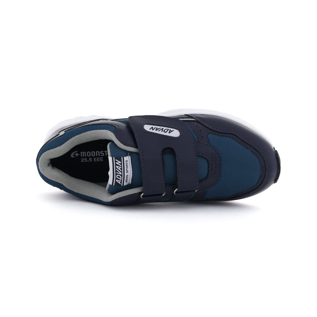 ムーンスター MoonStar メンズ スニーカー アドバン AD2000-02 通勤 通学 介護 歩きやすい 疲れにくい  ベルクロ 3E ゆったり （ネイビー/ホワイト） ネイビー/ホワイト