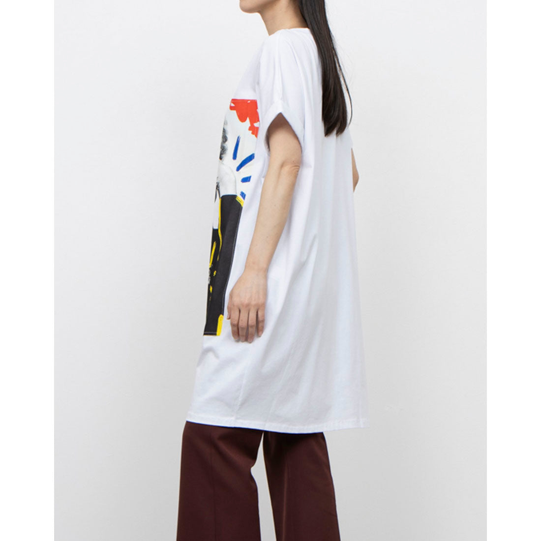 モードフルーレ MODE FOURRURE イタリア製ロングTシャツ （コーヒーガール） コーヒーガール