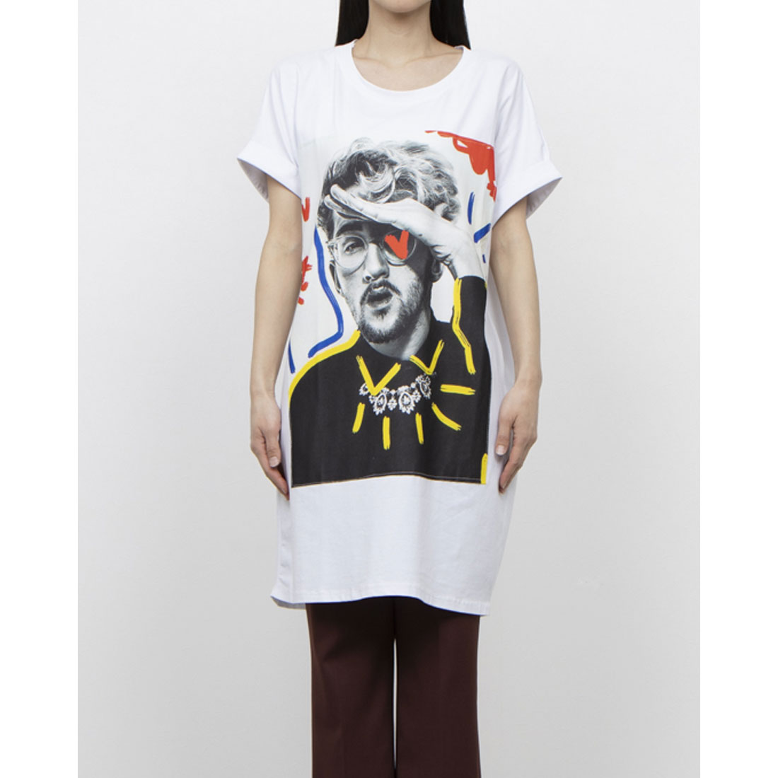 モードフルーレ MODE FOURRURE イタリア製ロングTシャツ （コーヒーガール） コーヒーガール