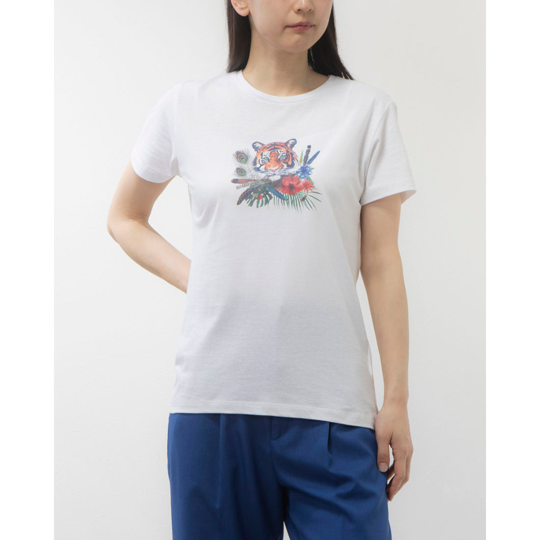 モードフルーレ MODE FOURRURE イタリア製コットンTシャツ,トラ