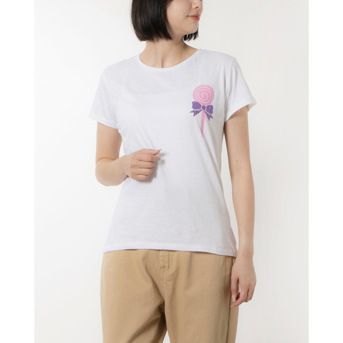 モードフルーレ MODE FOURRURE イタリア製コットンTシャツ,キャンディー