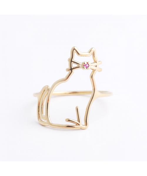 アリータ ALIITA ALIITA リング MIAU ZAFIRO ROSA RING キャット （YELLOW-GOLD-9KT） YELLOW-GOLD-9KT