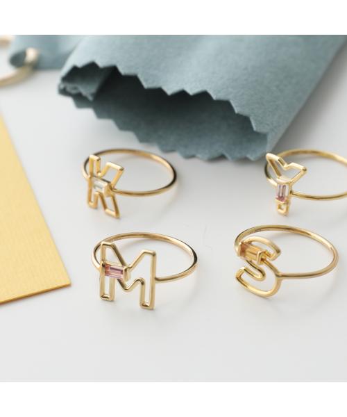 アリータ ALIITA ALIITA リング LETRA RING 指輪 イニシャル （K-AM.V/J1000/YELLOW-GOLD） K-AM.V/J1000/YELLOW-GOLD