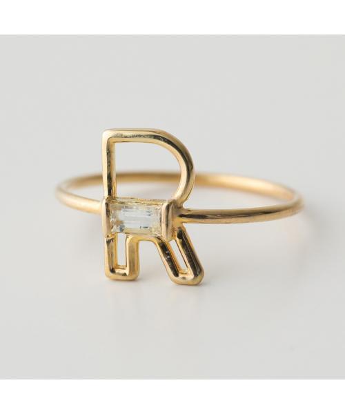 アリータ ALIITA ALIITA リング LETRA RING 指輪 イニシャル （K-AM.V/J1000/YELLOW-GOLD） K-AM.V/J1000/YELLOW-GOLD