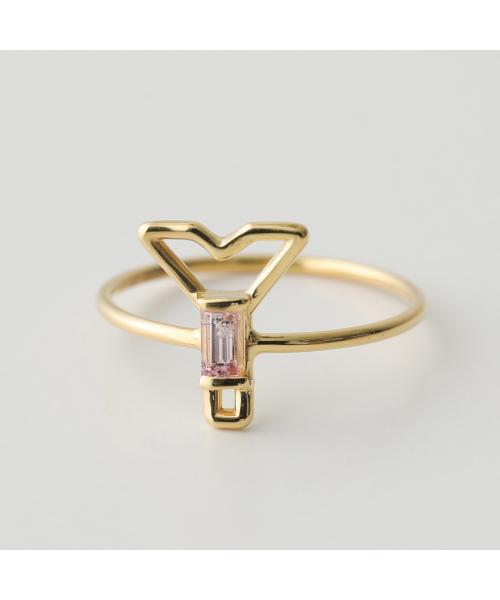アリータ ALIITA ALIITA リング LETRA RING 指輪 イニシャル （K-AM.V/J1000/YELLOW-GOLD） K-AM.V/J1000/YELLOW-GOLD