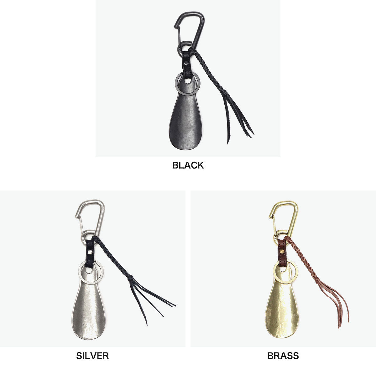 ミスターオリーブ イーオーアイ MR.OLIVE E.O.I シューホーン 携帯用 靴べら 真鍮 レザー キーリング カラビナ ブランド おしゃれ 日本製 POLISHED STEER LEATHER BRASS SHOE HORN KEY RING ME361 【返品不可商品】 （BRASS） BRASS