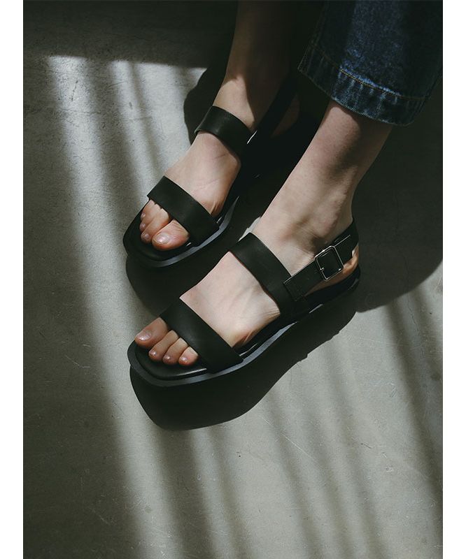 'ETRE TOKYO Double Strap Leather Sandals'