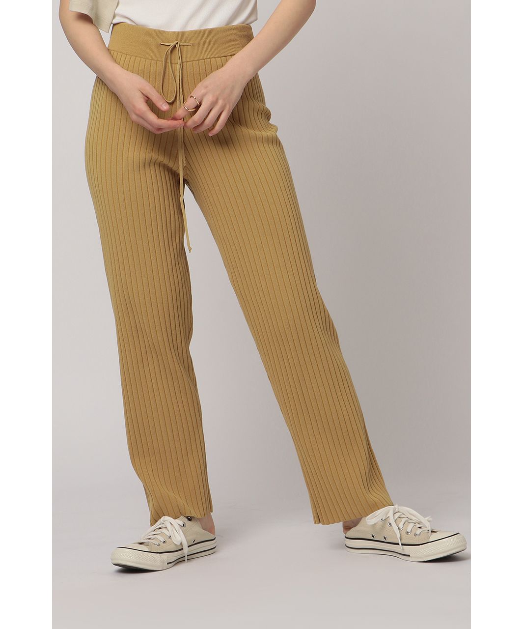 エトレトウキョウ ETRE' TOKYO ランダムリブニットパンツ （MUSTARD） MUSTARD