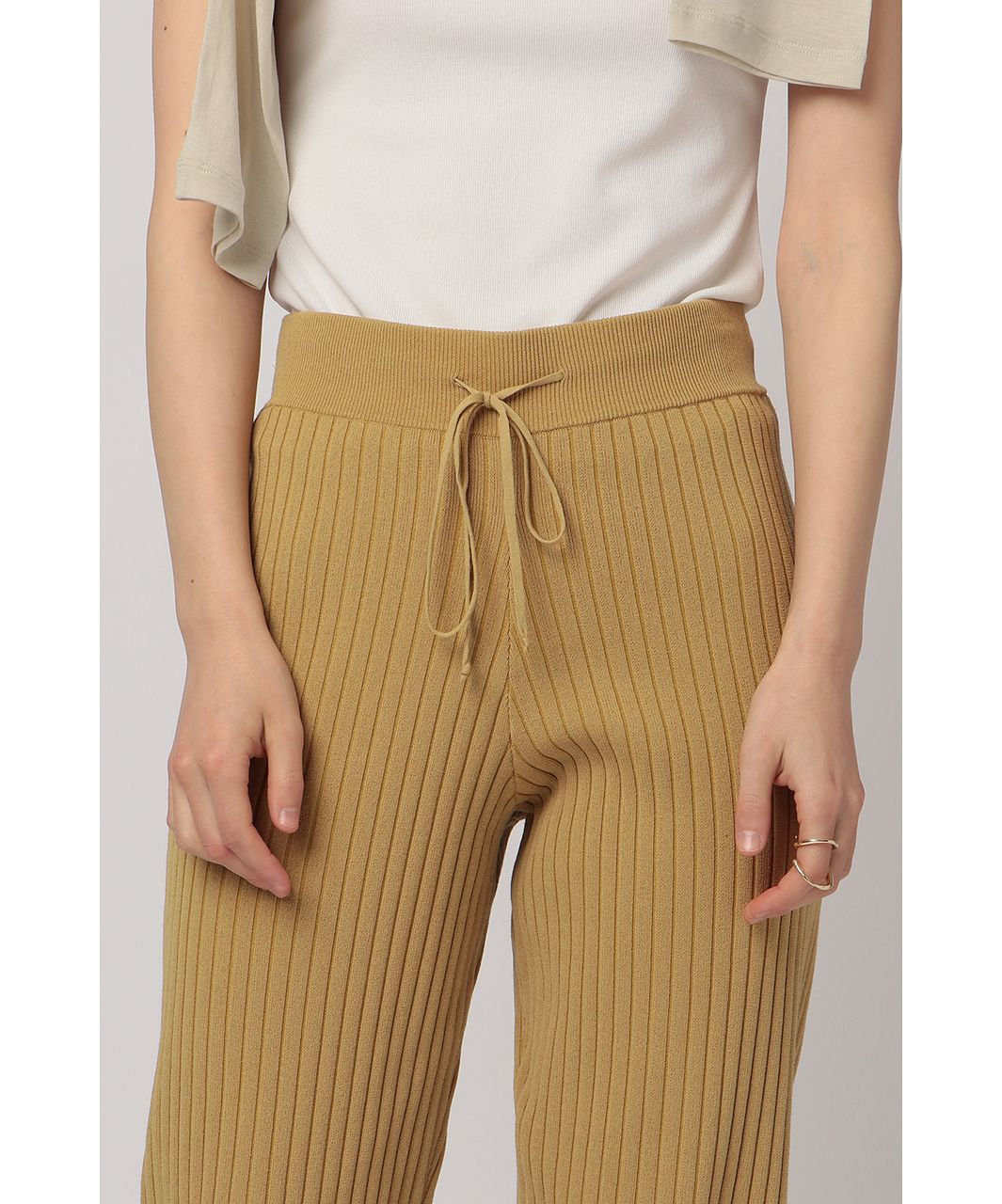 エトレトウキョウ ETRE' TOKYO ランダムリブニットパンツ （MUSTARD） MUSTARD