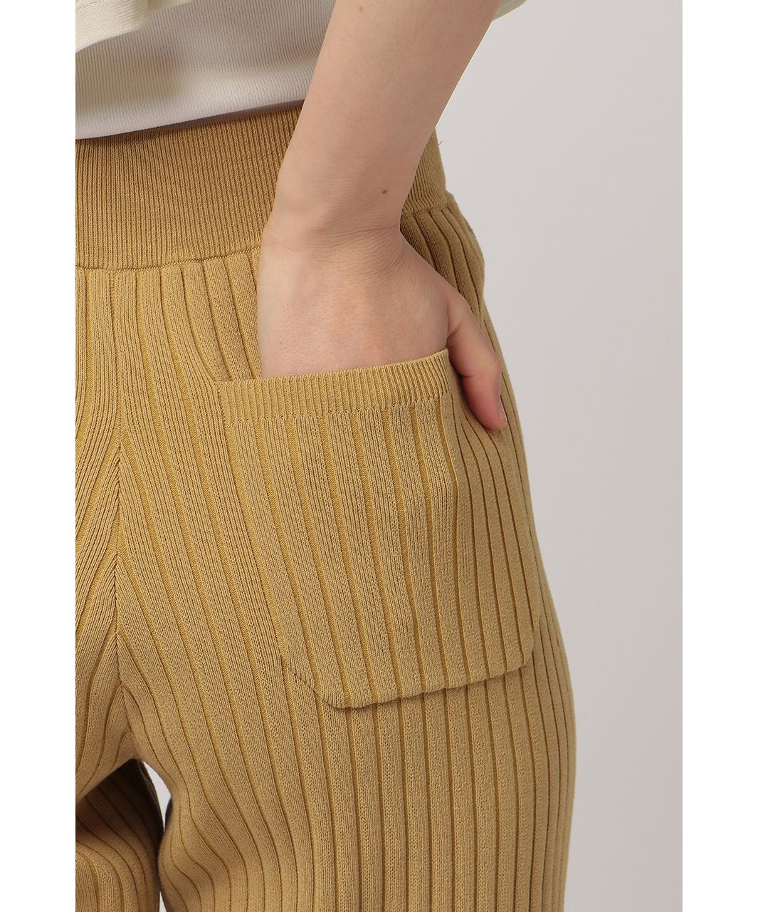 エトレトウキョウ ETRE' TOKYO ランダムリブニットパンツ （MUSTARD） MUSTARD