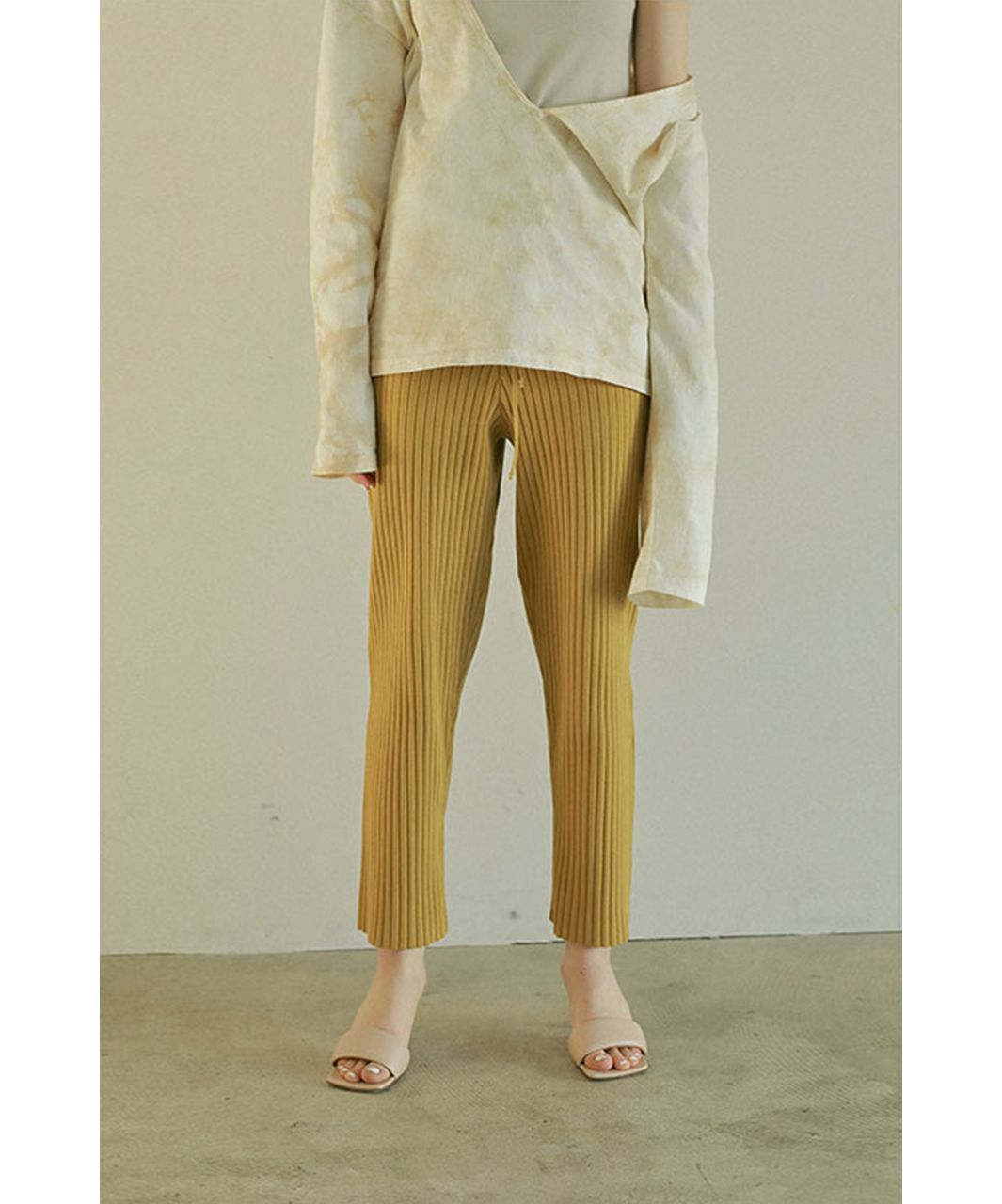 エトレトウキョウ ETRE' TOKYO ランダムリブニットパンツ （MUSTARD） MUSTARD