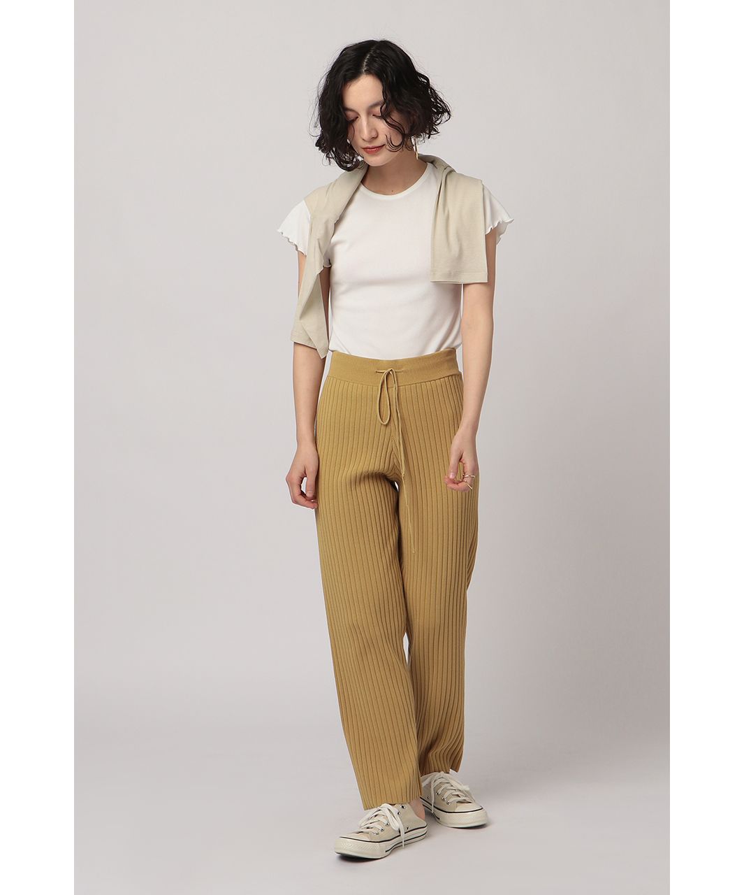 エトレトウキョウ ETRE' TOKYO ランダムリブニットパンツ （MUSTARD） MUSTARD