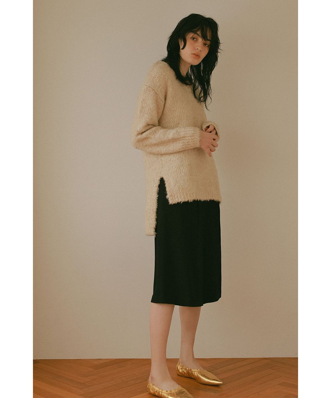 エトレトウキョウ ETRE' TOKYO ウールカシミヤスパンコールニット （CHARCOAL） CHARCOAL