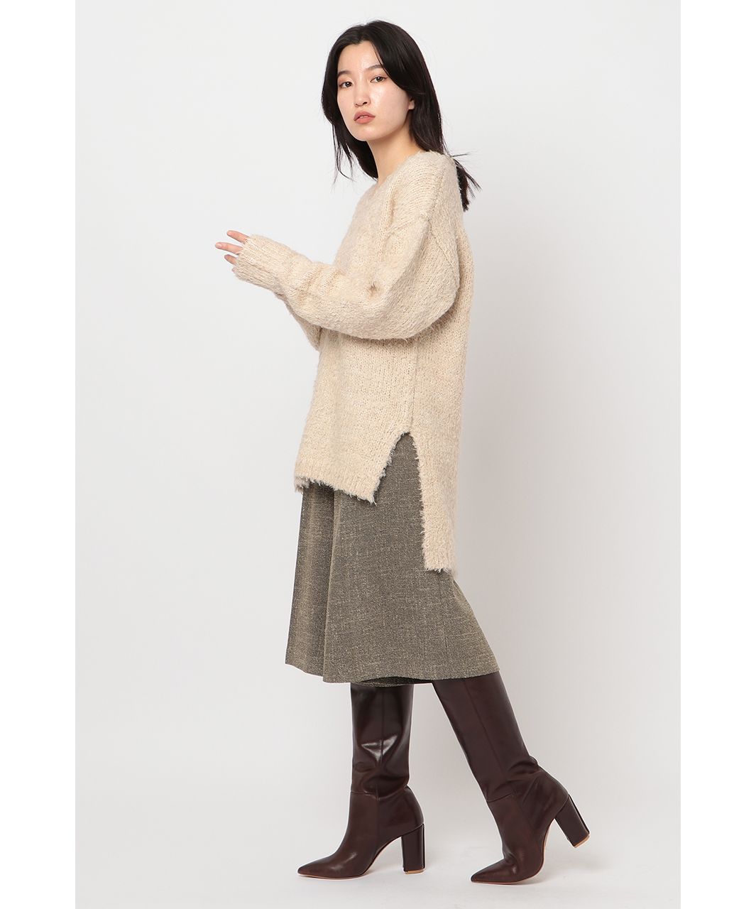 エトレトウキョウ ETRE' TOKYO ウールカシミヤスパンコールニット （CHARCOAL） CHARCOAL