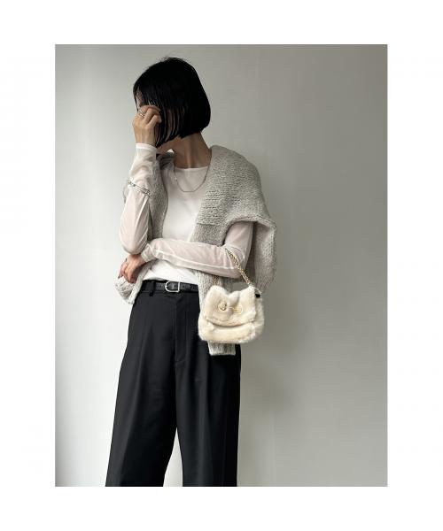 アポワンウテセ a point etc a point etc ショルダーバッグ SAC EMMA エコファー （BEIGE/GOLD/ベージュ） BEIGE/GOLD/ベージュ