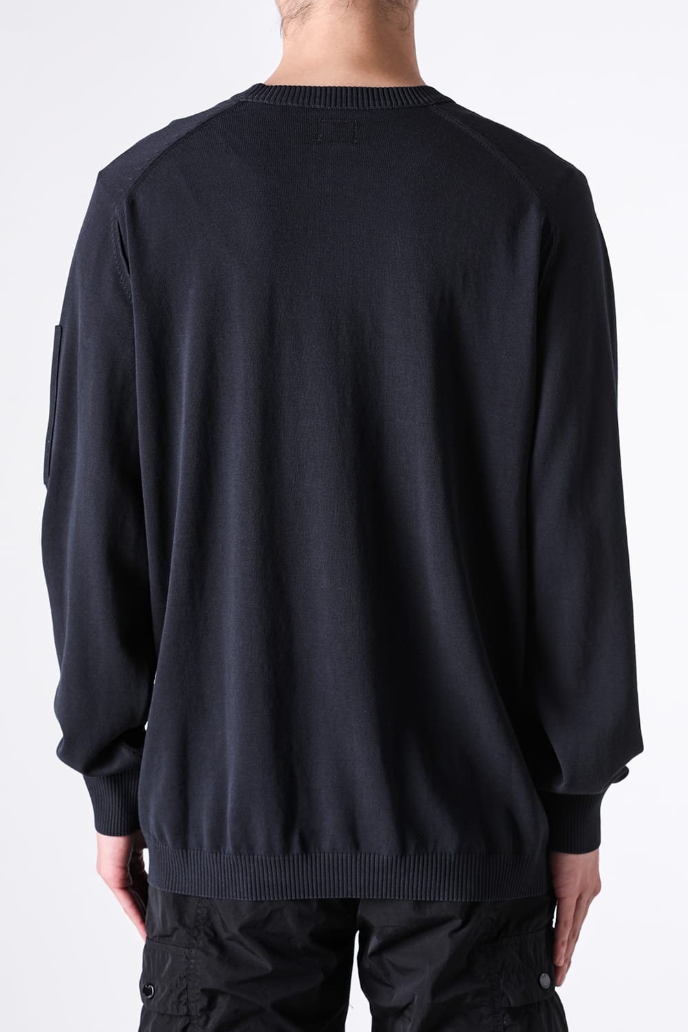 シーピーカンパニー C.P. COMPANY TN Crepe Crewneck Lens Sweater （Black） Black