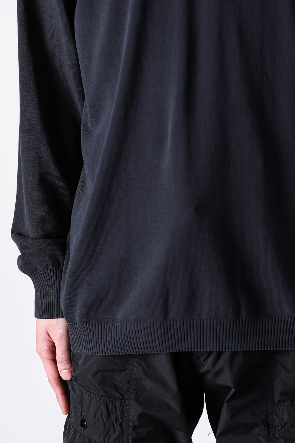 シーピーカンパニー C.P. COMPANY TN Crepe Crewneck Lens Sweater （Black） Black