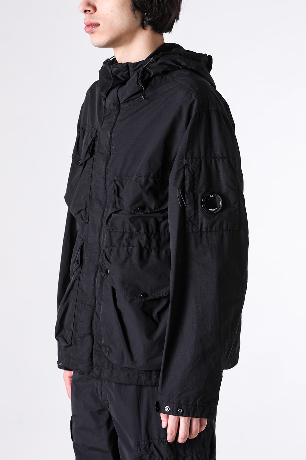 シーピーカンパニー C.P. COMPANY Flatt Nylon Goggle Jacket （Black） Black