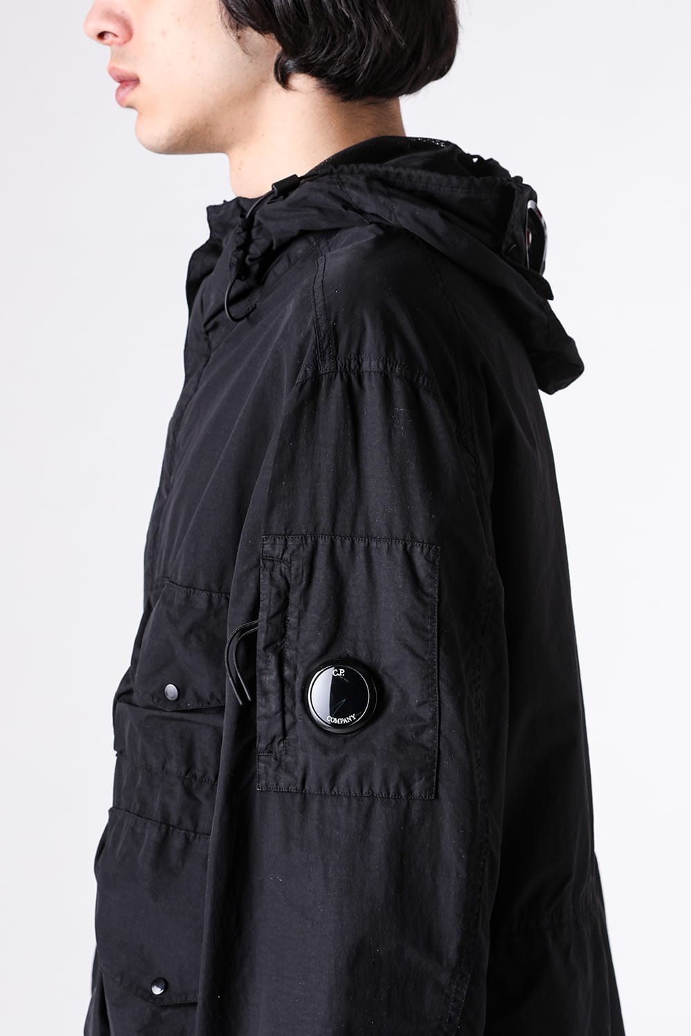 シーピーカンパニー C.P. COMPANY Flatt Nylon Goggle Jacket （Black） Black
