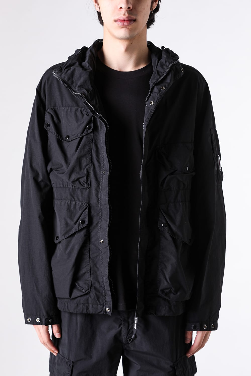 シーピーカンパニー C.P. COMPANY Flatt Nylon Goggle Jacket （Black） Black