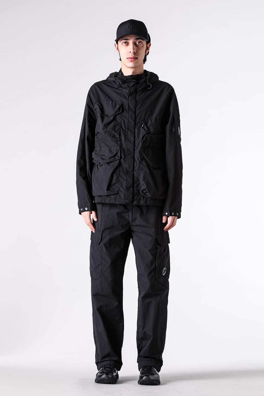 シーピーカンパニー C.P. COMPANY Flatt Nylon Goggle Jacket （Black） Black