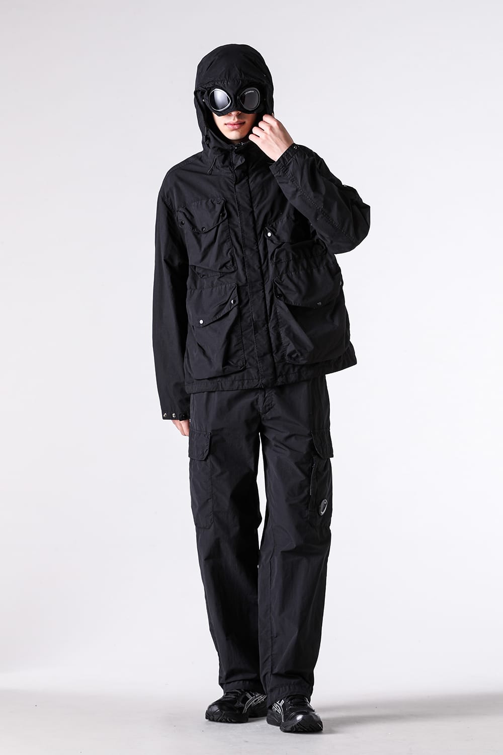 シーピーカンパニー C.P. COMPANY Flatt Nylon Goggle Jacket （Black） Black