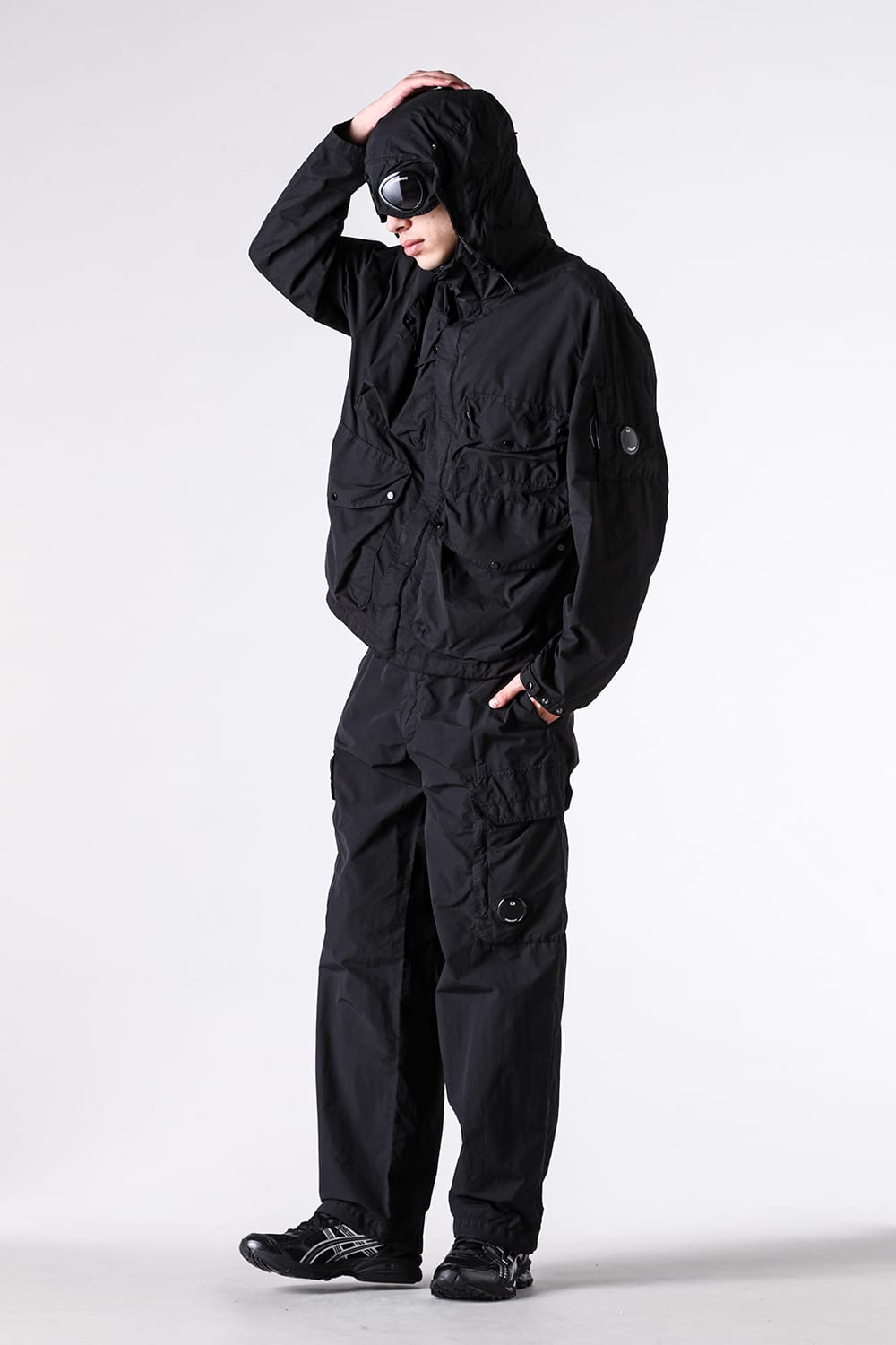 シーピーカンパニー C.P. COMPANY Flatt Nylon Goggle Jacket （Black） Black