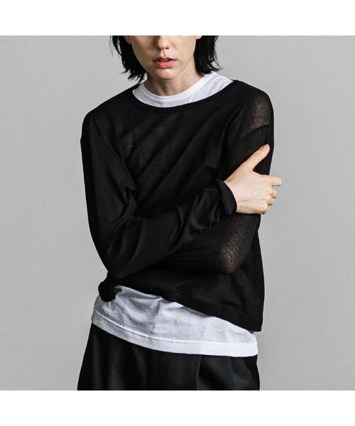 イーハトーブ IHATOV IHATOV 2枚組カットソー Sheer layered Tshirt IH07-7P-82208 （BLACK/ブラック） BLACK/ブラック