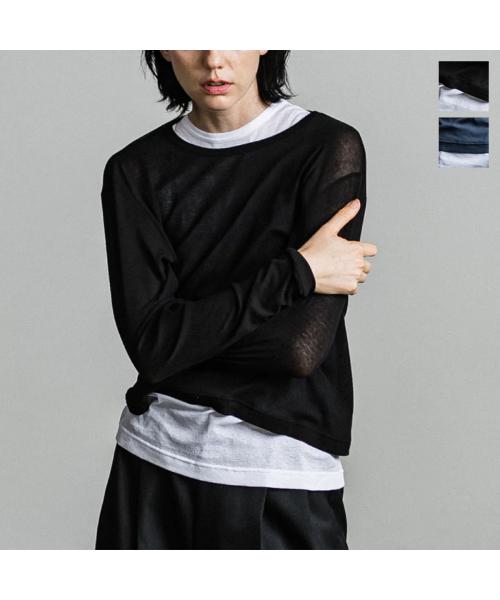 イーハトーブ IHATOV IHATOV 2枚組カットソー Sheer layered Tshirt IH07-7P-82208 （BLACK/ブラック） BLACK/ブラック