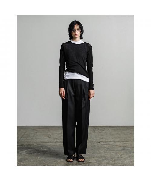 イーハトーブ IHATOV IHATOV 2枚組カットソー Sheer layered Tshirt IH07-7P-82208 （BLACK/ブラック） BLACK/ブラック