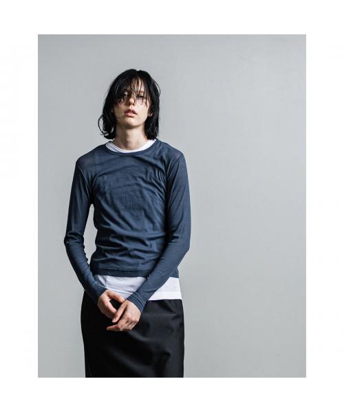 イーハトーブ IHATOV IHATOV 2枚組カットソー Sheer layered Tshirt IH07-7P-82208 （BLACK/ブラック） BLACK/ブラック