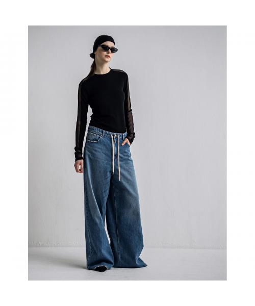 イーハトーブ IHATOV IHATOV デニムパンツ Drawstring waist wide leg jeans （BLUE/ブルー） BLUE/ブルー