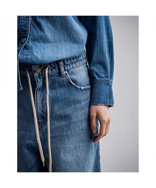 イーハトーブ IHATOV IHATOV デニムパンツ Drawstring waist wide leg jeans （BLUE/ブルー） BLUE/ブルー