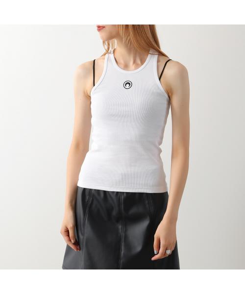 マリーンセル　ホワイト タンクトップ MARINE SERRE Marine Serre Tank Top ORGANIC COTTON RIB TANK TOP