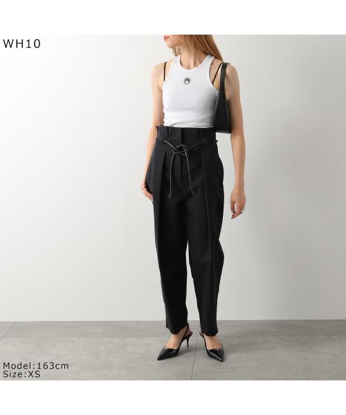 マリーンセル　ホワイト タンクトップ MARINE SERRE Marine Serre Tank Top ORGANIC COTTON RIB TANK TOP