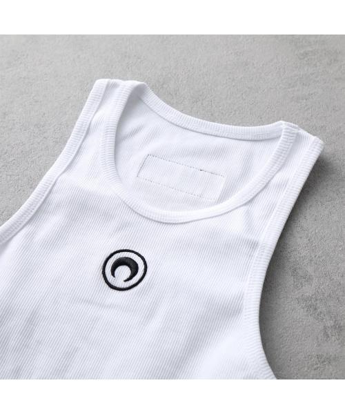 マリーンセル　ホワイト タンクトップ MARINE SERRE Marine Serre Tank Top ORGANIC COTTON RIB TANK TOP