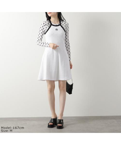 MARINE SERRE Marine Serre One-Piece Organic Cotton Rib 2X2 Flared Dress