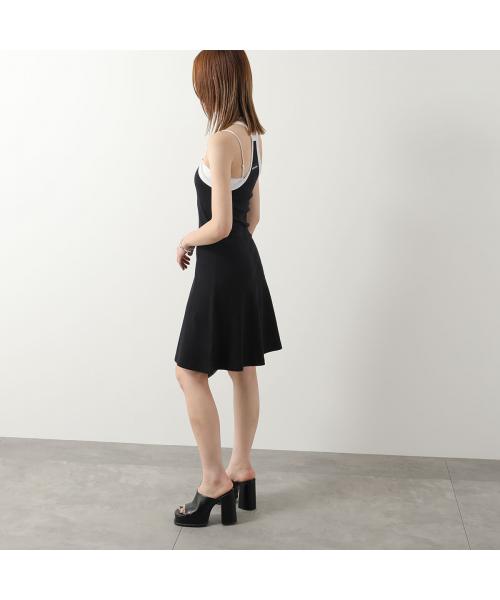 MARINE SERRE Marine Serre One-Piece Organic Cotton Rib 2X2 Flared Dress