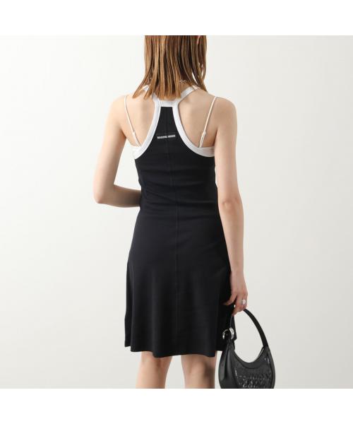 MARINE SERRE Marine Serre One-Piece Organic Cotton Rib 2X2 Flared Dress