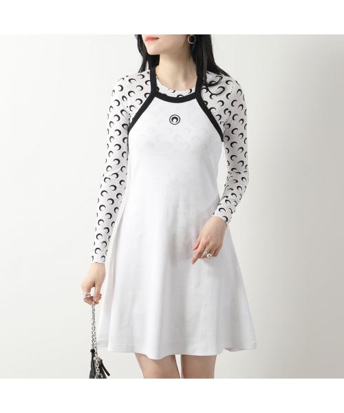 MARINE SERRE Marine Serre One-Piece Organic Cotton Rib 2X2 Flared Dress