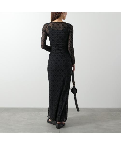 マリーン セル MARINE SERRE Marine Serre ワンピース WDR297B メッシュ （BK99/BLACK） BK99/BLACK