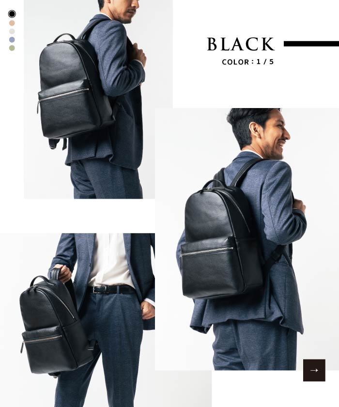 MURA Shrink Leather Double Zipper Backpack