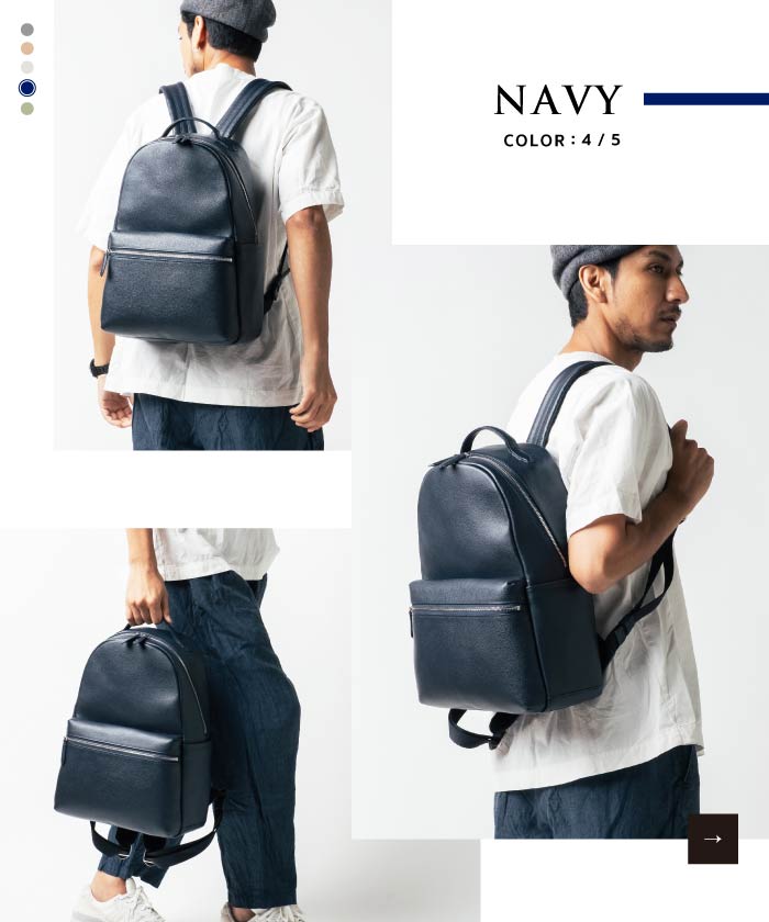 MURA Shrink Leather Double Zipper Backpack